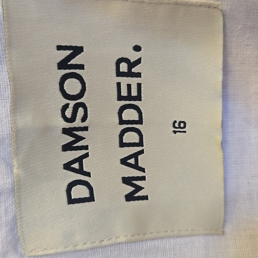 Damson Madder Nancy Linen Blend Pinafore Mini Dress EU 16/ US 12 - Picture 7 of 9